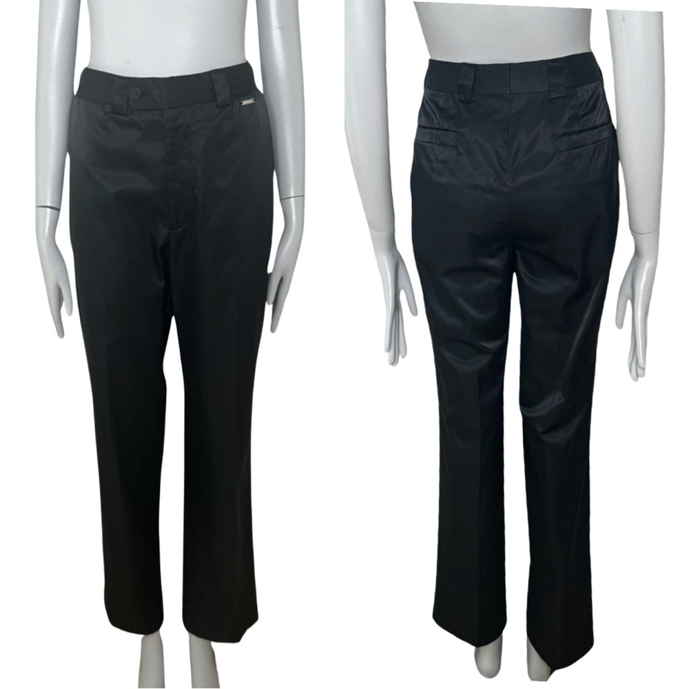 VERSACE Vintage Satin High Waist Black Pants